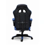 Ергономичен геймърски стол с масажна функция и поставка за крака – черно-син, снимка 6