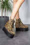 Боти на платформа - леопардов принт - BML88, снимка 4