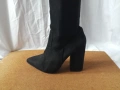 №36 Елегантни дамски ботуши над коляното; с ток; имитация на велур, снимка 9