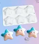 6 звезди Звезда лице силиконов молд форма фондан шоколад гипс сапун, снимка 2