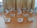 Ретро водни стъклени чаши гравирани, снимка 1