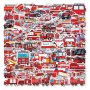 50 бр Пожарна пожарникарска кола самозалепващи лепенки стикери за украса декор, снимка 6