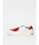 Love Moschino, Кожени спортни обувки със сърцевидна апликация, Бял/Червен, снимка 6