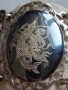 Автентична сребърна 925 гривна(sterling silver)поставени емайлирани плочки-1920 г.отлично състояние, снимка 3