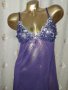 MarCollection S Тъмно лилава нощница с богата бродерия на бюста , снимка 3
