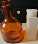 уникат отлята наклонена бутилка стъкло, снимка 1