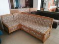 по поръчка с избор на дамаска: Кухненски ъгъл разтегателен масив Класик Размери 195/124/ 83 см, снимка 2