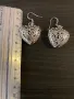 Сребърни обеци сърце , снимка 2