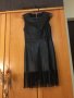 Черна кожена рокля с ресни, снимка 1 - Рокли - 43069661
