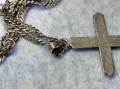 СТАР ОРНАМЕНТИРАН СРЕБЪРЕН КРЪСТ СРЕБРО 835 N с СРЕБЪРНА ВЕРИЖКА СРЕБРО 900 МАЙСТОРСКА РАБОТА 50113, снимка 8