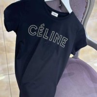 Дамска Черна тениска Celine кодVL114R, снимка 1 - Тениски - 43684939