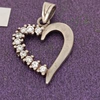 Сребърна висулка сърце Буква АИ, снимка 3 - Колиета, медальони, синджири - 43985184