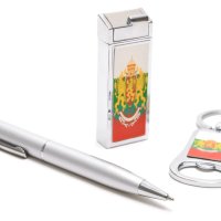 Луксозен подаръчен комплект включващ ключодържател, запалка и химикал, снимка 3 - Български сувенири - 43091013
