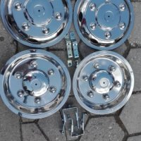 Хромирани тасове за бусове 16 цола двойни гуми Iveco Sprinter Ford, снимка 6 - Аксесоари и консумативи - 27269060