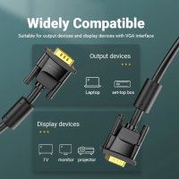 Vention Кабел за монитор Cable VGA HD15 M / M 2.0m Gold Plated, 2 Ferrites - DAEBH, снимка 7 - Кабели и адаптери - 43454739