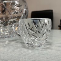 Кристална купа за пунш с чаши. №4039, снимка 3 - Антикварни и старинни предмети - 40808183