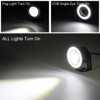 LED халогени тип ангелски очи , 89мм , LED Super Lamp Fog Angel Eyes, снимка 4 - Аксесоари и консумативи - 39208090