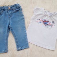 Бебешки дънки Zara и блузка 3-6 месеца, снимка 11 - Панталони и долнища за бебе - 36983073