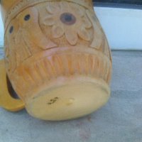 Дървена чаша с дърворезба стелизирани цветя , снимка 6 - Други ценни предмети - 37406916