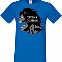 Дамска тениска Attack on Titan titans are comings,Анимация,игра,Празник,Повод., снимка 4 - Тениски - 37939089