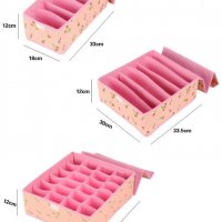 Розови органайзери за бельо с капаци - комплет от 3 броя  код 2550, снимка 6 - Други стоки за дома - 28267853