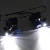Увеличаващи очила 20х увеличение с LED / 5915, снимка 6 - Други - 43863625