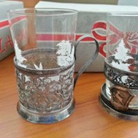 Стъклени чаши за чай за  стакани подстакани, снимка 7 - Антикварни и старинни предмети - 28258691