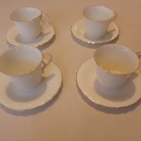Чаши със чинийки за кафе от костен порцелан, снимка 15 - Антикварни и старинни предмети - 43126450