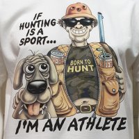 Нова мъжка забавна тениска с трансферен печат I'M AN ATHLETE, ловец, снимка 6 - Тениски - 28295676