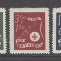 Хърватия 1944 - Мi №167/69 - комплектна серия чиста, снимка 1 - Филателия - 44025745