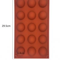 3D 15 бр полукръг топчета топче средни силиконов молд форма желирани бонбони фондан шоколад гипс, снимка 3 - Форми - 32466729