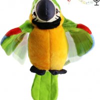 ✨Плюшена играчка говорещ папагал - 2 цвята /син, зелен, червен/, снимка 5 - Плюшени играчки - 37031454