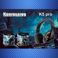 Геймърски слушалки Konigsaigg K5 Pro RGB Light със светлини и микрофон, снимка 1 - Слушалки за компютър - 38099222
