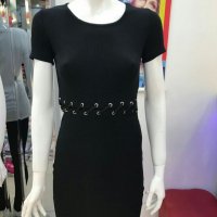 Нова черна рокля рипс, снимка 1 - Рокли - 39910054