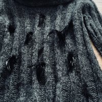 Дамски пуловер с естествени пера , снимка 3 - Якета - 44112567