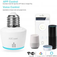 AICase Smart WiFi фасунга E27, APP управление, съвместима с Alexa, Google, гласово управление, снимка 4 - Друга електроника - 35341257