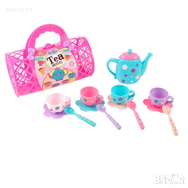 Детски чаен сервиз в кошница - Код 4718, снимка 1