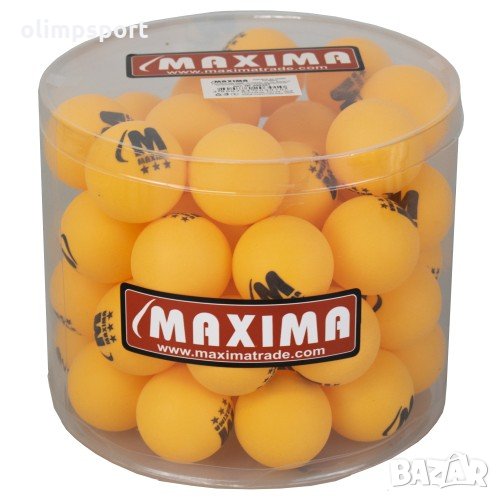 Топче за пинг понг (тенис на маса) MAX 40+ оранжеви / бели 50 броя в буркан. Безшевни топчета. Равно, снимка 1