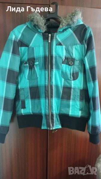 Дамско карирано яке, снимка 1