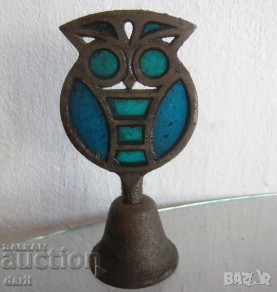 стара настолна камбана сова, Ваджра, лот, кринолин месинг бронз лот, снимка 1