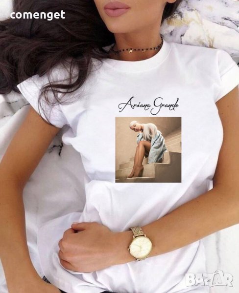 НОВИ! Дамски тениски АРИАНА ГРАНДЕ / ARIANA GRANDE BLOND принт! Поръчай С ТВОЯ Снимка или идея!, снимка 1
