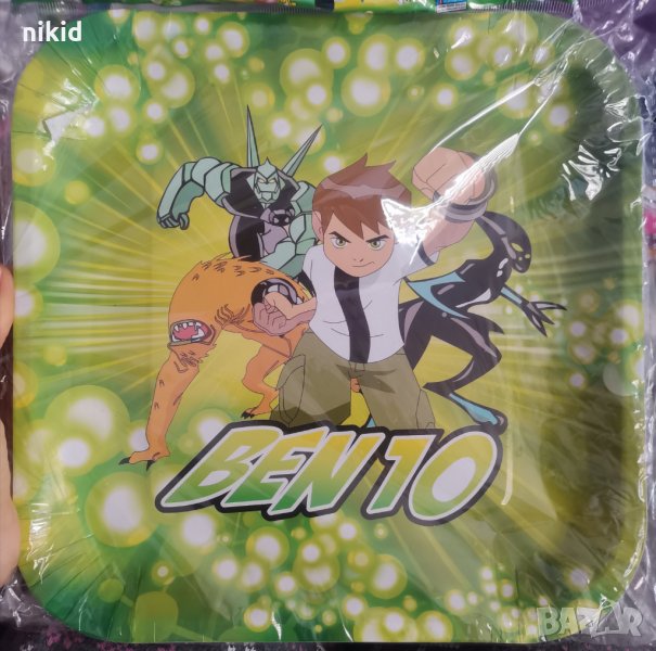 ben Ten 10 Бен Тен 10 10 бр големи квадратни парти чинии чинийки, снимка 1