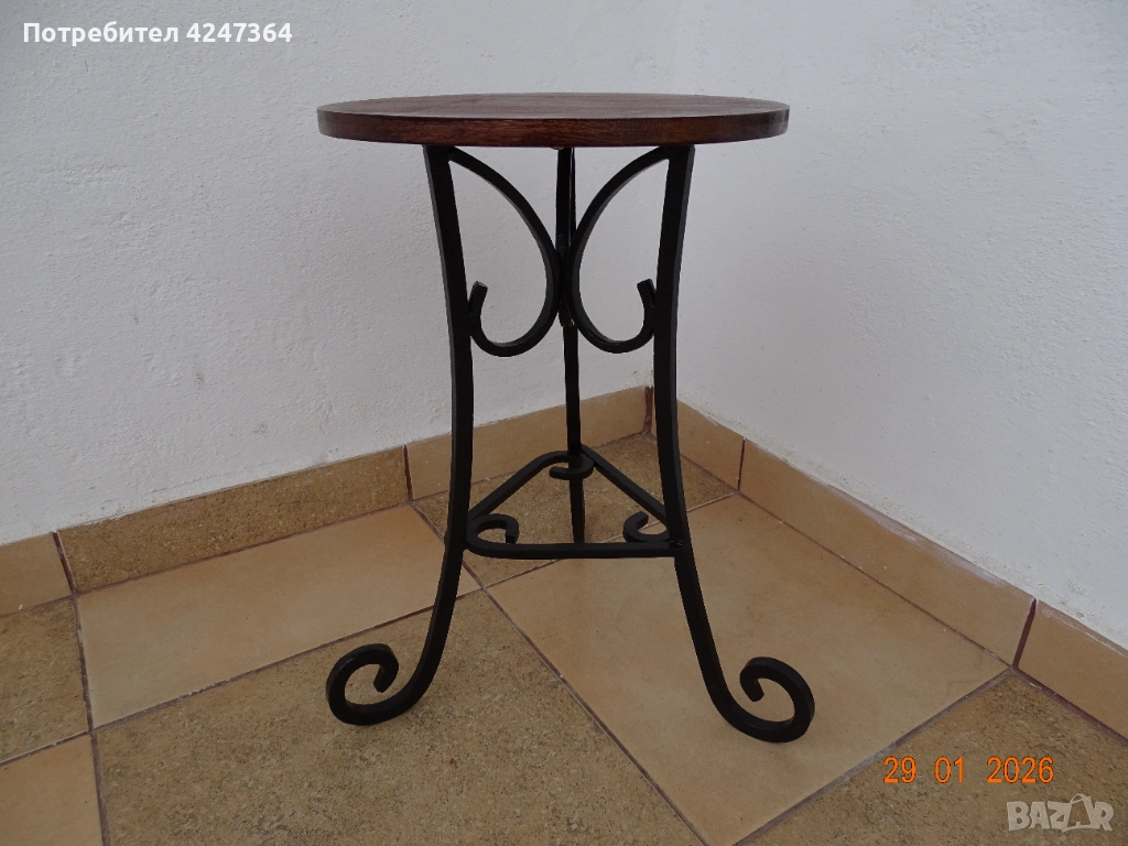 табуретка ковано желязо, снимка 1