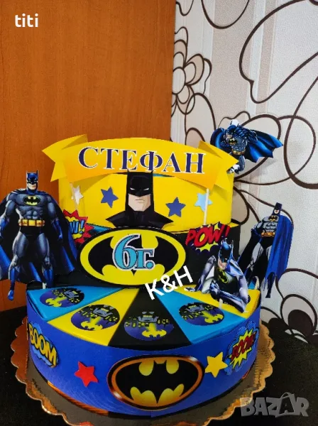 Картонена торта Батман, снимка 1