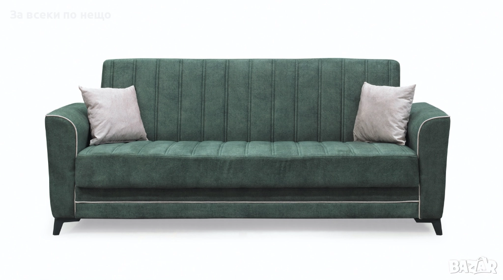 Диван 3-ка разтегателен с ракла MADRID 2 зелено/бежово Код P1661, снимка 1