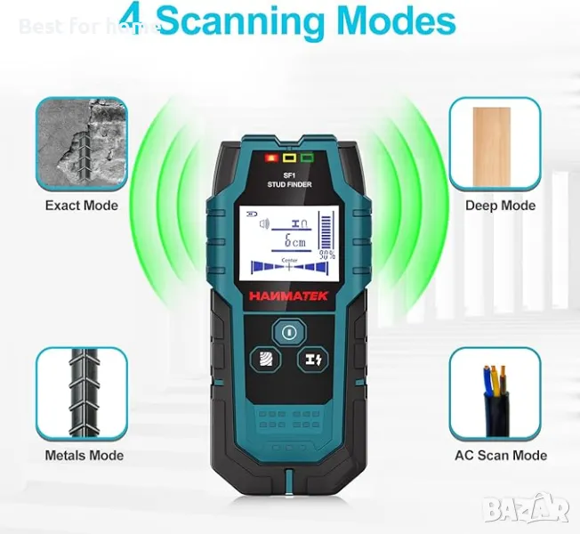  Детектор,  скенер - търсач на шпилки, проводници ,метали  HANMATEK, снимка 1