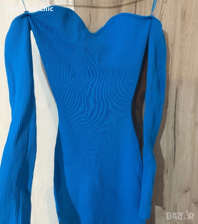 Синя дълга рокля , снимка 1