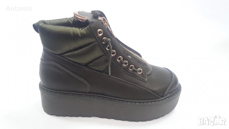 Дамски боти Lucky shoes 3284 тъмно зелени, снимка 1