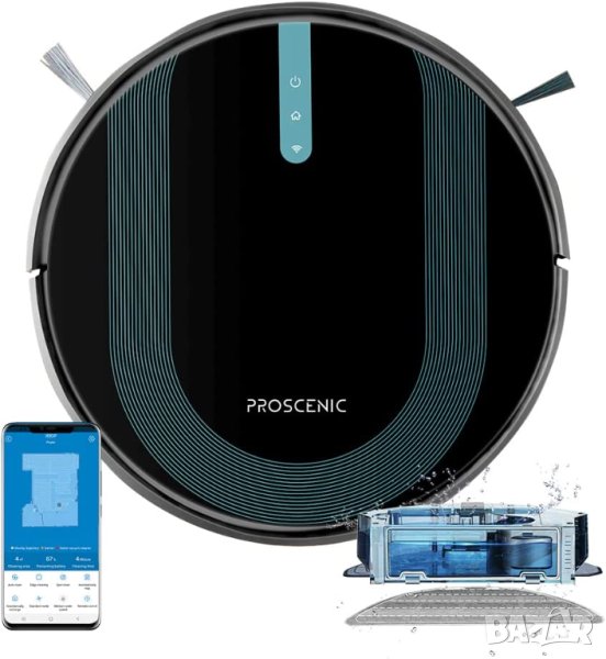 Прахосмукачка робот Proscenic 850T, Прахосмукачка и моп 3 в 1, APP / Alexa / Google, снимка 1