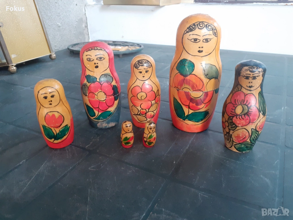 Лот стари руски матрьошки кукла фигура играчка, снимка 1